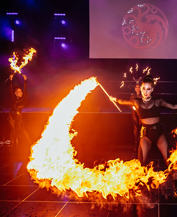 Fire performer at event